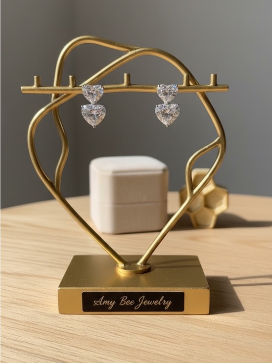 Amy Bee Jewelry Jewelry - White Gold Plated Heart Drop CZ Earrings. New.